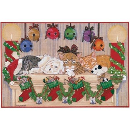 PIPSQUEAK PRODUCTIONS Pipsqueak Productions C452 Mantelpieces Cat Christmas Boxed Cards - Pack of 10 C452